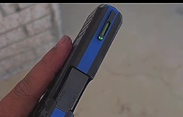 A pistol with custom sights