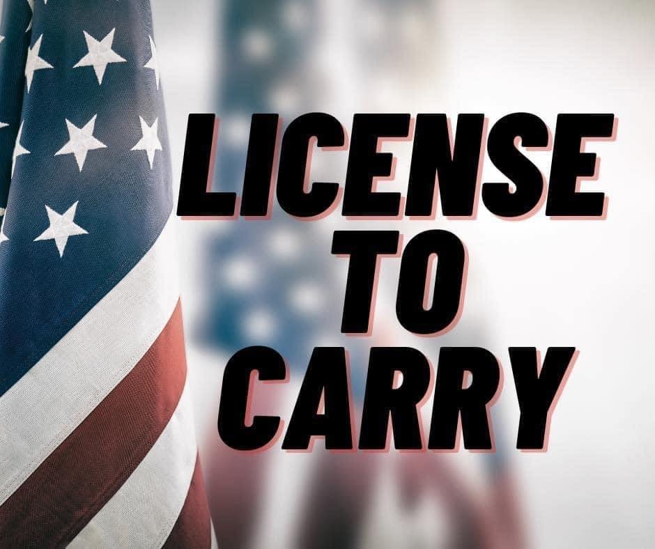 License to Carry over an American flag